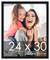 24x30 Solid Wood Picture Frame with UV-Resistant Acrylic & Acid-Free Backing, Available in 6 Finishes: Matte Black, Matte White, Metallic Bronze, Silver, Natural Wood Grain & Mahogany